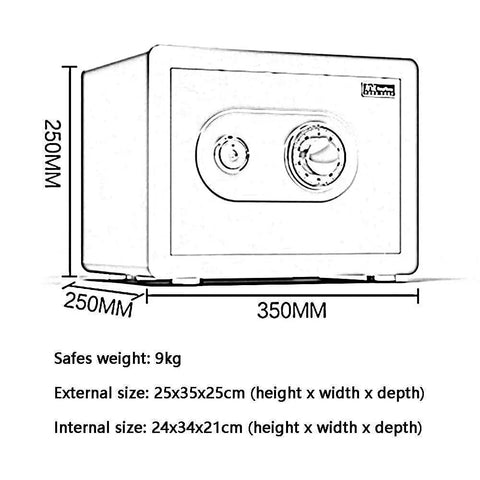 Badass Full Steel Waterproof Security Cabinet Hella Fireproof Anti Theft Deposit Chest dimensions with lock and dial.