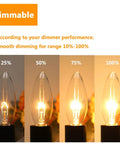 Retro Style Incandescent B10 Light Bulbs 40W 380 Lumens Clear Dimmable E12 Edison Candle Bulbs for Chandeliers dimming stages
