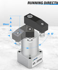 Workhorse Pneumatic Rotary Clamping Cylinder With 90 Degree Turn, 20mm Bore, Aluminum Body, M5 Port, 0-1.5 MPa, 215 PSI