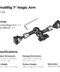 7 Inch Magic Arm With 1/4-20 Screws And Spring Loaded Pins 1.5 Kg Load Capacity 360 Degree Dual Ball Head Non Slip Design