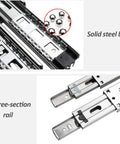 Beefy Stainless Steel Drawer Slides With Soft Close And Full Extension, Three Section Damping Track, 20 In Length, 2 Pack
