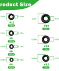 Chart displaying sizes of Black Finish Stainless Steel Countersunk Cup Washers Set, Heavy Duty 304 Stainless, Sizes #4 to #16