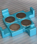 Upgraded Strong Magnetic Parallel Keepers for Vises, blue aluminum, 4 holder set with rare earth magnets for precise parallel alignment