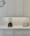 Modern kitchen with 25 Pack 3 Inch Matte Black Cabinet Handles For Cupboards And Drawers, 76mm Hole Centers, Sleek Modern Hardware visible