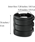 Fresh Hip Hop Drip Wide PU Leather Cuffs For Men Adjustable Punk Rock Gothic Wrists Band Pair Black, 2.76 inches wide.