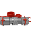 Summit Hydraulics 3/4in SAE-12 flat-face hydraulic quick-connect couplers set with red dust caps