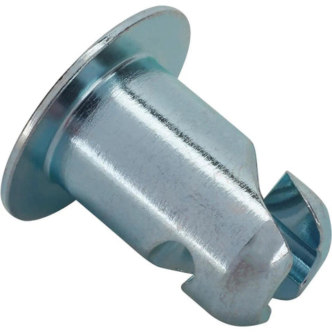 Zinc Coated Steel Oval Head Quarter Turn Fasteners With A Half Inch Grip, close-up view of fastener for auto panel securing.