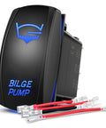 Blue 5 Pin On Off Rocker Switch For Bilge Pump And Led Light Bar SPST 20A/12V 10A/24V Marine Grade Durable Illumination Indicator With Easy Install For Boat Yacht RV Camper