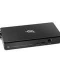 Next Level Thunderbolt 5 And Thunderbolt 4 Heavy Duty Network Dock Featuring dual 10 Gigabit Ethernet ports in sleek black design.