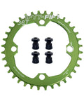 104 BCD Mountain Bike Chainring 30T 32T 34T 36T Narrow Wide For 9 10 11 Speed, Four Bolt Alloy MTB Round Chainring, 34T Green