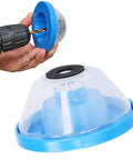 Heavy Duty Electric Drill Dust Collector With Large Capacity Bowl Design For 4mm And 10mm Drills, tool attaching with clear bowl.