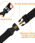 Close-up of Three Pack Heavy Duty Nylon Tie Down Straps with Buckles, Adjustable 1 Inch by 47 Inch, showing buckle design