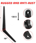 Beefy 20 Pack 12 Inch Heavy Duty Black Iron Metal Floating Shelf Brackets L Corner Brace Support detail and screw.