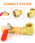 Five Piece 90 Degree Brass Pipe Elbow Fitting With Two One Quarter Inch NPT Female Ends Barstock Street Elbow