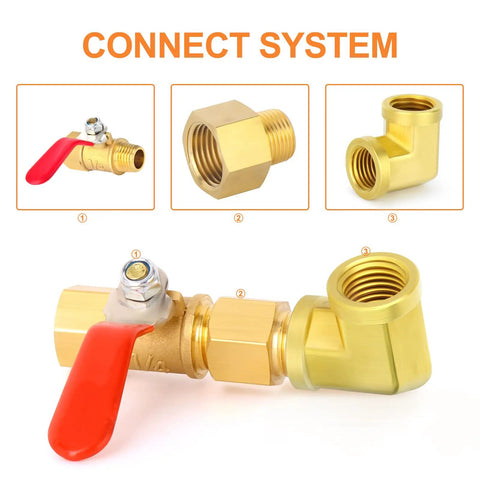 Five Piece 90 Degree Brass Pipe Elbow Fitting With Two One Quarter Inch NPT Female Ends Barstock Street Elbow