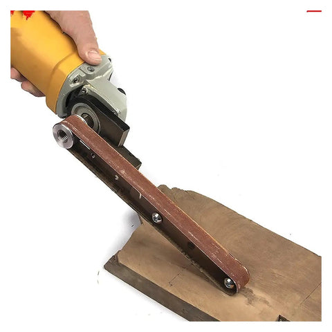 Knockout Mini Belt Sander Adapter Turns Your Stock Angle Grinder Into A Heavy Duty Finishing Machine for wood sanding.