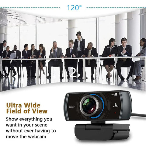 Smooth As Butter 60Fps 1080P HD Webcam With Dual Noise Reducing Mics and a generous 120-degree angle for wide conference view