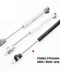 Soft Closing Cabinet Hinges For Kitchen Cupboards And Toy Box Lids, Heavy Duty Gas Strut Support 6kg To 15kg, Gray Finish, shown in three colors