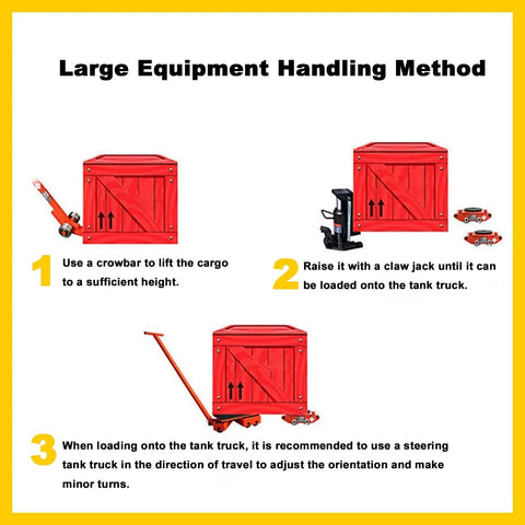 Heavy Duty Steel Machinery Mover With Precision Steering Rollers For Factory Equipment Relocation And Industrial Transport Built Tough To Handle The Daily Grind Moves 3000 Pounds Like A Champ With Absolute Ease, illustrated loading process.