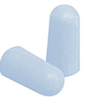 Ultra Comfortable Sleep And Study Ear Plugs, 160 Soft Foam Plugs In Light Blue, NRR 32 dB, close-up view of ear plugs