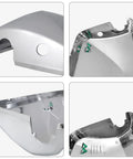 Close-up of Chrome Door Mirror Covers For Volvo VNL VNM Trucks Left Driver And Right Passenger Side Set For 2004 To 2017