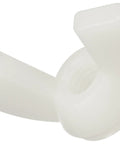 No Sweat Assembly Nylon 6/6 Flange Wing Nuts Off White M5 Thread 12.2mm Hand Tightenable fastener shown from a top angle.