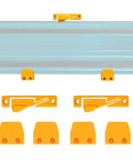 Track Saw Guide Rail Mounts 2 Pack Universal ABS Wall And Ceiling Storage Rack with mounting hardware and rail in view