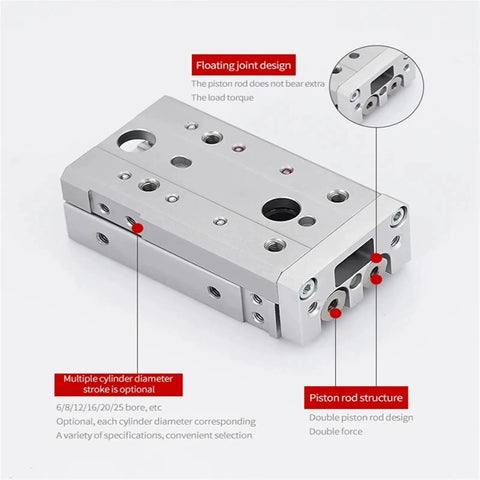 Heavy Duty Pneumatic Slide Cylinder With Straight Guide Track For Precision Motion Control And A Totally Badass Air Powered Linear Actuator That Delivers Pure Slick Smooth Performance Daily Right Now
