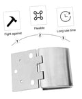 Front view of two-piece zinc alloy arc hinge for glass cabinet/display doors.