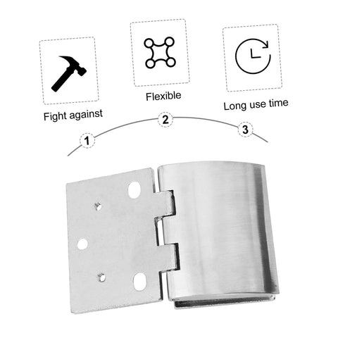 Front view of two-piece zinc alloy arc hinge for glass cabinet/display doors.