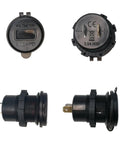 Slick 12V Usb And Type C Charging Port Plug And Play Upgrade For Ev Golf Carts showing USB port and voltmeter design, efficient device charging.