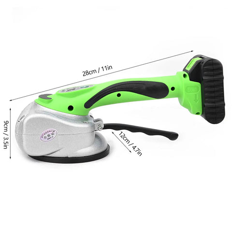 Green and silver 16.8V Tile Vibrator Portable Ceramic Tile Cutter And Leveling Machine With Kickass Suction Cups, Handheld Tile Leveling Tool