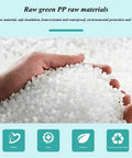 Raw green PP raw materials in a hand, showcasing durable, heat-resistant polypropylene for safe and eco-friendly use.