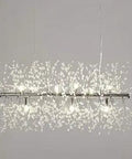 Crystal Kitchen Chandeliers Modern Linear Chrome Firework Dandelion Pendant Lighting For Dining Room Bedroom Living Room 9 Light Fixture Length 28.34 Inches Crystal Beads That Really Pop And Sparkle