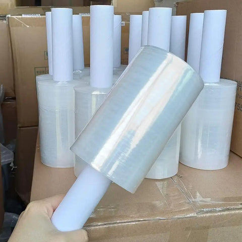 Top Shelf Clear Stretch Wrap 6 Inch By 1000 Feet Plastic Roll for Moving and Shipping, stacked rolls for heavy duty packing.
