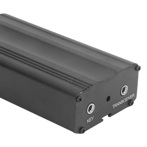 Morse Code Keyer Transmitter For Shortwave CW With Auto Memory, Paddle Keyer For Ham Radio Rig, side view of transceiver interface