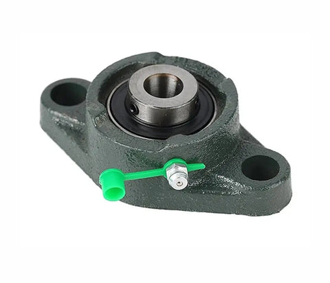 Heavy Duty Flange Ball Bearing Unit With Cast Iron Housing For Farm Machinery Features Self Aligning Inner Assembly Ensures Smooth Rotation And Secure Shaft Locking Tough Workhorse Ready For Serious Job Sites With Zero Fail In Any Field Work, cast iron flange bearing