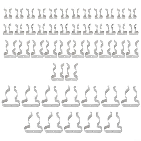 Top Notch 48 Pc Manganese Steel Spring Terry Clips Kit For Garage Storage Brakes Rakes And Heavy Duty Tools Assorted 10Mm 12Mm 19Mm 25Mm Sizes, assorted silver spring clips