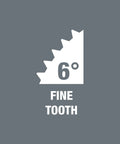 Diagram showing 6-degree fine tooth mechanism of Zyklop Mini 3 Ratchet With One Quarter Inch Drive, 87 mm Length, Compact Pro Grade Hand Tool.