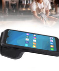 High Speed Mobile Pos Receipt Printer With 6.2 Inch Touch Screen 58mm Thermal Printer Built In Battery angled view on a counter.
