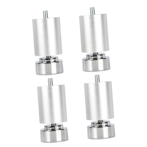 Heavy Duty Adjustable Furniture Leg Set 4 Pack Table Feet Bed Frame Legs For Cabinets Anti Scratch Floor Protectors Quiet Glide And Stabilizing 0 To 8mm Height Adjustment Argent Finish