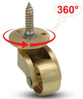 Close-up of 4 Pcs Universal Brass Caster Stem Wheels With 360 Degree Rotation And Brass Threaded Stems for easy installation.