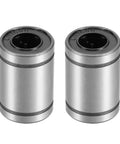 LM10UU Linear Ball Bearings 10mm Bore 19mm OD 29mm Length 2 Pcs Double Sealed showing sleek metal exterior and sealed ends.
