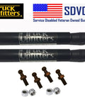 No Fuss 12 Inch Gas Strut Lift Kit For Camper Shells With Slick 24 Pound Force And Easy Grip Ball Mounts Compatible With Leer Snugtop Truck Caps Heavy Duty Pair with mounting hardware.