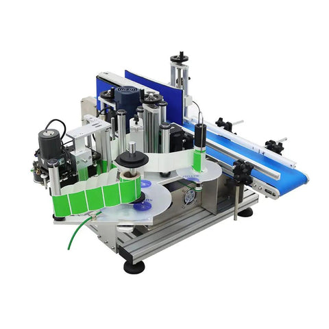 No Sweat High Speed Automatic Round Bottle Labeling Machine Desktop Conveyor Label Applicator For Glass And Plastic Bottles with labeling mechanism.
