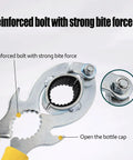 Heavy Duty Faucet Aerator Removal Wrench Tool For Kitchen And Bathroom Sink Tap Bubbler with reinforced bolt and yellow grip.