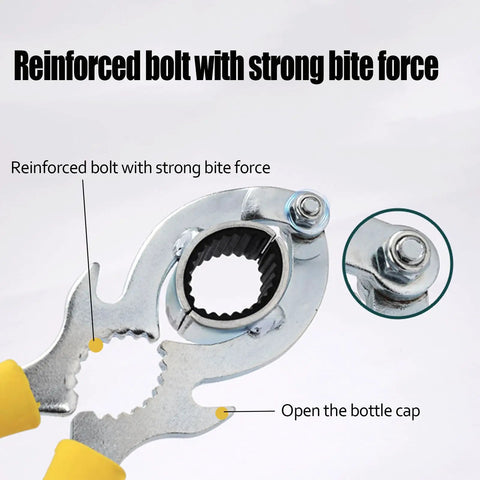 Heavy Duty Faucet Aerator Removal Wrench Tool For Kitchen And Bathroom Sink Tap Bubbler with reinforced bolt and yellow grip.