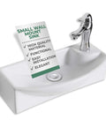 Laura White Ceramic Wall Mount Sink 18 Inch Floating Vessel With Overflow And Single Faucet Hole For Small Bathrooms