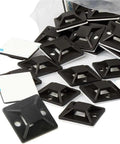 Heavy-Duty Adhesive Cable Tie Mounts 400 Pack Self-Adhesive Wire Clips, black plastic clips for cable management.