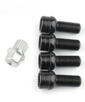Stylish Black Alloy Lug Nuts For Audi A3 A4 A5 That Look Sick And Secure Wheels With 14x1.5 Specs Includes Key For Theft Protection And Heavy Duty Corrosion Resistance You Will Love The Ride. Black alloy lug nuts, 14x1.5, with key and four bolts